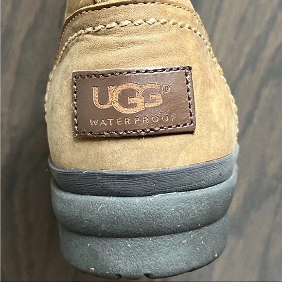 Ugg Boots Elsa Deco Sz 6.5 Chestnut Brown Quilted Waterproof Tall Leather EUC - Picture 5 of 13